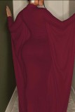 Green Casual Solid Patchwork Half A Turtleneck Irregular Dress Dresses