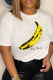 White Casual Daily Print Patchwork O Neck T-Shirts