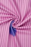 Purple Sexy Print Patchwork Backless Spaghetti Strap Wrapped Skirt Dresses