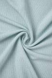 Mint green Sexy Casual Solid Backless Slit Spaghetti Strap Long Dress Dresses