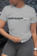 Grey Casual Basis Print Patchwork Letter O Neck T-Shirts