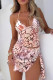 Multicolor Sexy Print Backless High Opening Strap Design Halter Sleeveless Two Pieces