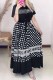 Black Elegant Print Letter Turndown Collar Short Sleeve Two Pieces