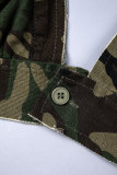 Camouflage Sexy Camouflage Print Bandage Backless Halter Tops
