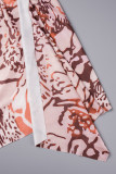 Multicolor Sexy Print Backless High Opening Strap Design Halter Sleeveless Two Pieces