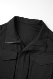 White Casual Solid Patchwork Zipper Collar Regular Jumpsuits