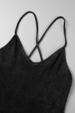 Purple Sexy Casual Solid Backless Spaghetti Strap Skinny Jumpsuits
