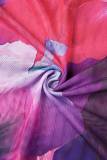 Colour Casual Print Patchwork Turndown Collar Long Sleeve Two Pieces