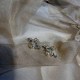 White Gold Street Letter Patchwork Rhinestone Earrings