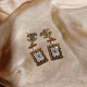 Gold Vintage Letter Patchwork Earrings