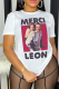 White Daily Vintage Print Patchwork O Neck T-Shirts