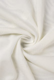White Sexy Solid Backless Hooded Collar Sleeveless Dress Dresses