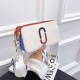 Red White Street Simplicity Letter Geometric Zipper Bags
