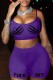 Purple Sexy Casual Print Backless Spaghetti Strap Sleeveless Two Pieces