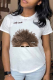 White Street Vintage Print Patchwork O Neck T-Shirts