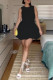 Black Sexy Casual Sweet Simplicity Cut Out Solid Color U Neck Mini Dress Dresses