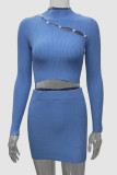 Blue Street Simplicity Solid Pearl Half A Turtleneck Long Sleeve Two Pieces