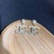 Silver White Street Letter Patchwork Rhinestone Earrings