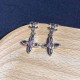 Silver Simplicity Letter Patchwork Earrings