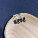 Black And White Sweet Letter Patchwork With Bow Earrings