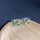 Green Vintage Letter Rhinestone Earrings