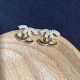 White Gold Simplicity Letter Patchwork Pearl Earrings