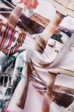 Multicolor Street Print Patchwork O Neck Short Sleeve Two Pieces