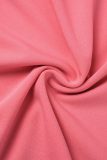 Pink Sexy Solid Patchwork Backless Strapless Wrapped Skirt Dresses