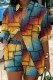 Yellow And Blue Casual Print Patchwork Turndown Collar Long Sleeve Two Pieces