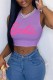 Purple Sexy Street Print Letter O Neck Tops