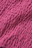 Pink Sexy Casual Solid Hollowed Out Backless Strapless Sleeveless Two Pieces