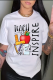 White Street Daily Print Letter O Neck T-Shirts