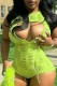 Green Sexy Casual Solid Hollowed Out O Neck Skinny Romper