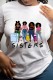 White Casual Print Basic O Neck T-Shirts