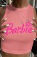 Pink Sexy Street Print Letter O Neck Tops