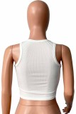 Pink Sexy Street Print Letter O Neck Tops