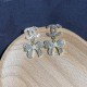 Gold Simplicity Letter With Bow Rhinestone Earrings