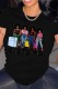 Black Casual Print Basic O Neck T-Shirts
