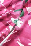 Pink Sexy Casual Print Backless Spaghetti Strap Sleeveless Two Pieces