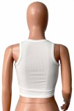 Pink Sexy Street Print Letter O Neck Tops