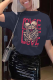Navy Blue Street Daily Print Patchwork O Neck T-Shirts