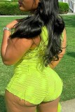 Green Sexy Casual Solid Hollowed Out O Neck Skinny Romper