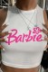 White Sexy Street Print Letter O Neck Tops