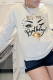White Street Daily Print Patchwork Letter O Neck Tops