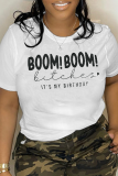Army Green Street daily print letter BOOM! BOOM! O collar T-shirt