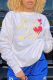 White Street Daily Print Patchwork Letter O Neck Tops