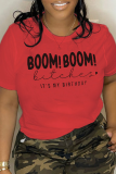 Army Green Street daily print letter BOOM! BOOM! O collar T-shirt