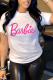 White Street daily printed patchwork alphabet Barbie O-neck T-shirt