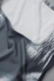 Colour Sexy Casual Print Basic U Neck Sling Dress Dresses