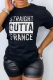 Black Street Daily Print Patchwork Letter O Neck T-Shirts